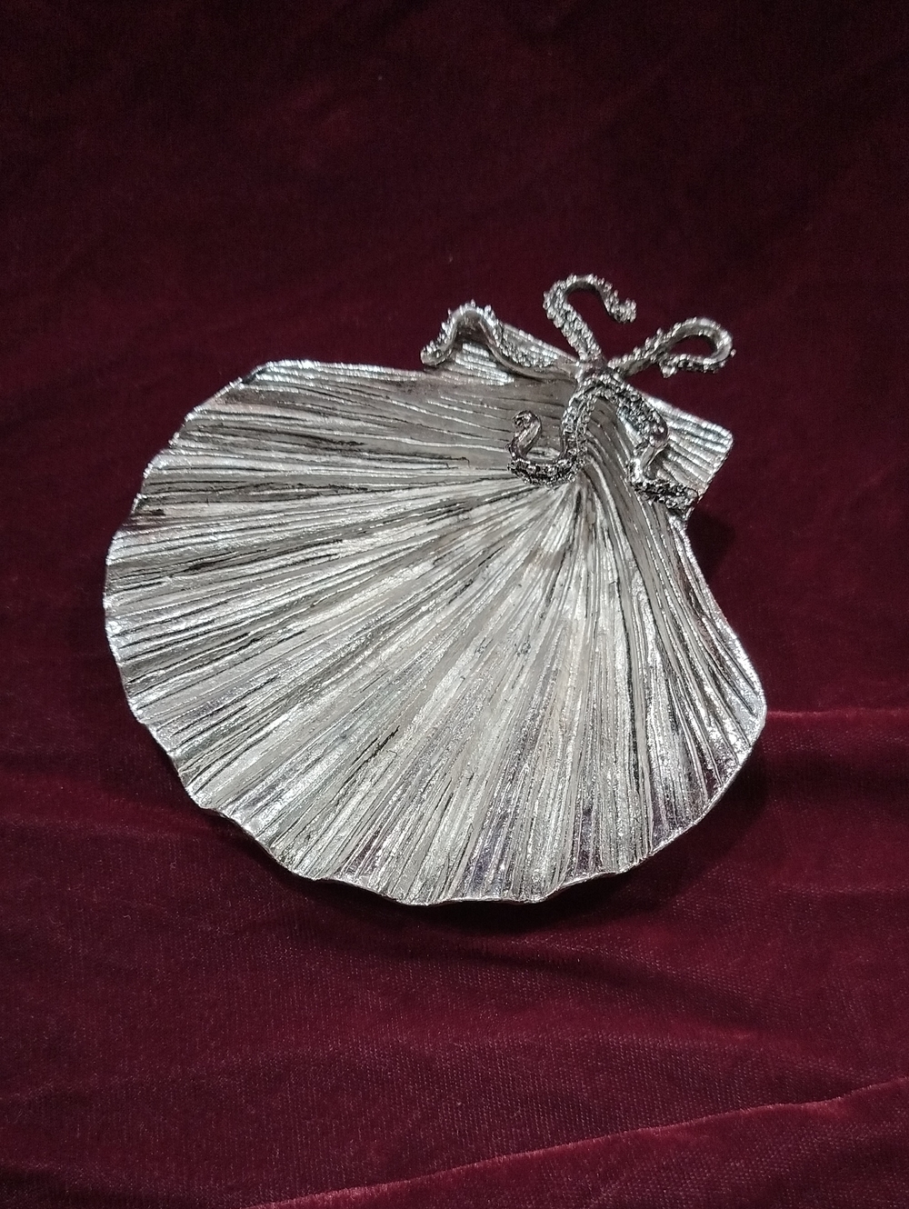 Silver-plated scallop shell